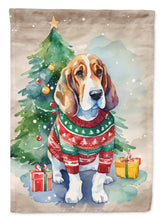 Load image into Gallery viewer, Basset Hound Christmas House Flag