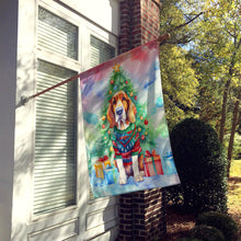 Load image into Gallery viewer, Basset Hound Christmas House Flag