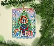 Load image into Gallery viewer, Basset Hound Christmas Porcelain Ornament