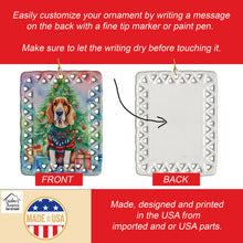 Load image into Gallery viewer, Basset Hound Christmas Porcelain Ornament