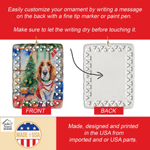 Load image into Gallery viewer, Basset Hound Christmas Porcelain Ornament