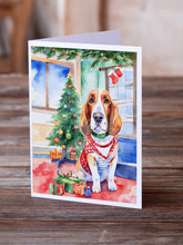 Load image into Gallery viewer, Basset Hound Christmas Greeting Cards - Blank Note Cards – 8-Pack of Artist-Designed Cards with Envelopes