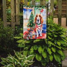 Load image into Gallery viewer, Basset Hound Christmas Garden Flag – Cozy Dog Holiday Decor with Tree &amp; Presents