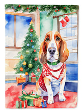 Load image into Gallery viewer, Basset Hound Christmas Garden Flag – Cozy Dog Holiday Decor with Tree &amp; Presents