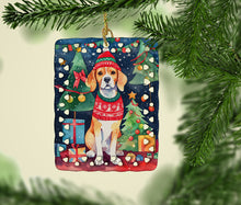 Load image into Gallery viewer, Beagle Christmas Porcelain Ornament