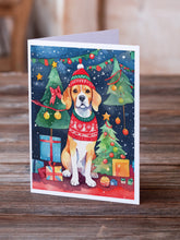 Load image into Gallery viewer, Beagle Christmas Greeting Cards - Blank Note Cards – 8-Pack of Artist-Designed Cards with Envelopes