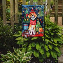 Load image into Gallery viewer, Beagle Christmas Garden Flag – Cozy Dog Holiday Decor with Tree &amp; Presents