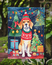 Load image into Gallery viewer, Beagle Christmas Garden Flag – Cozy Dog Holiday Decor with Tree &amp; Presents
