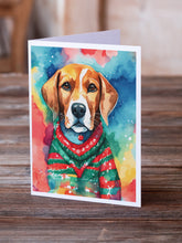 Load image into Gallery viewer, Beagle Christmas Greeting Cards - Blank Note Cards – 8-Pack of Artist-Designed Cards with Envelopes