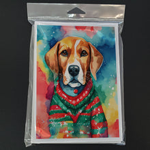 Load image into Gallery viewer, Beagle Christmas Greeting Cards - Blank Note Cards – 8-Pack of Artist-Designed Cards with Envelopes