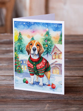 Load image into Gallery viewer, Beagle Christmas Greeting Cards - Blank Note Cards – 8-Pack of Artist-Designed Cards with Envelopes