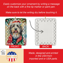 Load image into Gallery viewer, Bearded Collie Christmas Porcelain Ornament