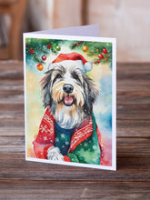 Load image into Gallery viewer, Bearded Collie Christmas Greeting Cards - Blank Note Cards – 8-Pack of Artist-Designed Cards with Envelopes