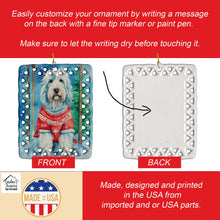 Load image into Gallery viewer, Bearded Collie Christmas Porcelain Ornament