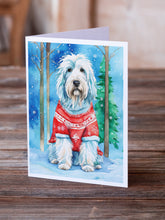 Load image into Gallery viewer, Bearded Collie Christmas Greeting Cards - Blank Note Cards – 8-Pack of Artist-Designed Cards with Envelopes