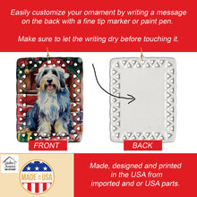 Load image into Gallery viewer, Bearded Collie Christmas Porcelain Ornament