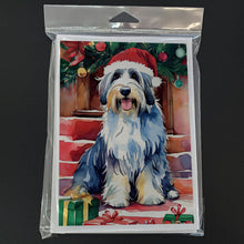 Load image into Gallery viewer, Bearded Collie Christmas Greeting Cards - Blank Note Cards – 8-Pack of Artist-Designed Cards with Envelopes