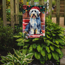 Load image into Gallery viewer, Bearded Collie Christmas Garden Flag – Cozy Dog Holiday Decor with Tree &amp; Presents