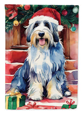 Load image into Gallery viewer, Bearded Collie Christmas Garden Flag – Cozy Dog Holiday Decor with Tree &amp; Presents
