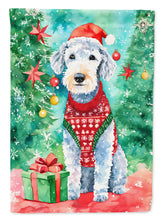 Load image into Gallery viewer, Bedlington Terrier Christmas House Flag