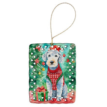 Load image into Gallery viewer, Bedlington Terrier Christmas Porcelain Ornament