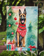 Load image into Gallery viewer, Belgian Malinois Christmas Garden Flag – Cozy Dog Holiday Decor with Tree &amp; Presents