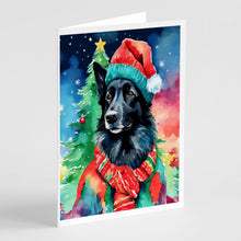 Load image into Gallery viewer, Belgian Sheepdog Christmas Greeting Cards - Blank Note Cards – 8-Pack of Artist-Designed Cards with Envelopes