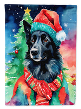 Load image into Gallery viewer, Belgian Sheepdog Christmas Garden Flag – Cozy Dog Holiday Decor with Tree &amp; Presents