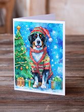 Load image into Gallery viewer, Bernese Mountain Dog Christmas Greeting Cards - Blank Note Cards – 8-Pack of Artist-Designed Cards with Envelopes