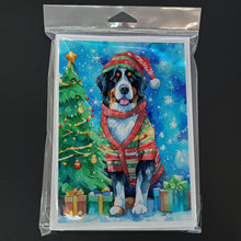 Load image into Gallery viewer, Bernese Mountain Dog Christmas Greeting Cards - Blank Note Cards – 8-Pack of Artist-Designed Cards with Envelopes