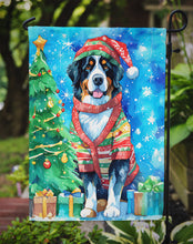 Load image into Gallery viewer, Bernese Mountain Dog Christmas Garden Flag – Cozy Dog Holiday Decor with Tree &amp; Presents