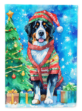 Load image into Gallery viewer, Bernese Mountain Dog Christmas Garden Flag – Cozy Dog Holiday Decor with Tree &amp; Presents