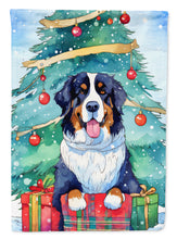 Load image into Gallery viewer, Bernese Mountain Dog Christmas Garden Flag – Cozy Dog Holiday Decor with Tree &amp; Presents