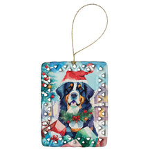 Load image into Gallery viewer, Bernese Mountain Dog Christmas Porcelain Ornament