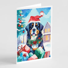 Load image into Gallery viewer, Bernese Mountain Dog Christmas Greeting Cards - Blank Note Cards – 8-Pack of Artist-Designed Cards with Envelopes