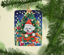 Load image into Gallery viewer, Bichon Frise Christmas Porcelain Ornament
