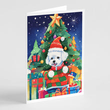 Load image into Gallery viewer, Bichon Frise Christmas Greeting Cards - Blank Note Cards – 8-Pack of Artist-Designed Cards with Envelopes