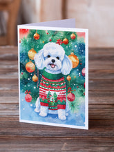 Load image into Gallery viewer, Bichon Frise Christmas Greeting Cards - Blank Note Cards – 8-Pack of Artist-Designed Cards with Envelopes