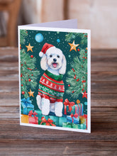Load image into Gallery viewer, Bichon Frise Christmas Greeting Cards - Blank Note Cards – 8-Pack of Artist-Designed Cards with Envelopes