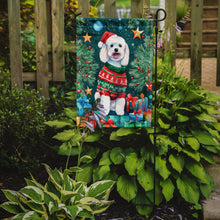 Load image into Gallery viewer, Bichon Frise Christmas Garden Flag – Cozy Dog Holiday Decor with Tree &amp; Presents