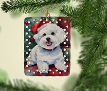 Load image into Gallery viewer, Bichon Frise Christmas Porcelain Ornament