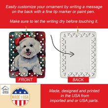 Load image into Gallery viewer, Bichon Frise Christmas Porcelain Ornament
