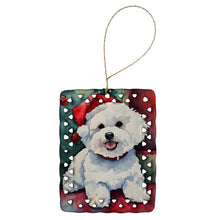Load image into Gallery viewer, Bichon Frise Christmas Porcelain Ornament