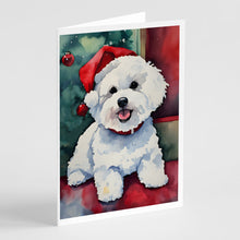 Load image into Gallery viewer, Bichon Frise Christmas Greeting Cards - Blank Note Cards – 8-Pack of Artist-Designed Cards with Envelopes