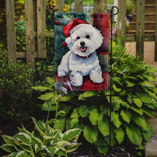 Load image into Gallery viewer, Bichon Frise Christmas Garden Flag – Cozy Dog Holiday Decor with Tree &amp; Presents
