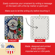 Load image into Gallery viewer, Bichon Frise Christmas Porcelain Ornament