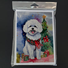 Load image into Gallery viewer, Bichon Frise Christmas Greeting Cards - Blank Note Cards – 8-Pack of Artist-Designed Cards with Envelopes