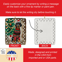Load image into Gallery viewer, Black and Tan Coonhound Christmas Porcelain Ornament