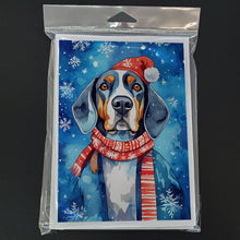 Load image into Gallery viewer, Black and Tan Coonhound Christmas Greeting Cards - Blank Note Cards – 8-Pack of Artist-Designed Cards with Envelopes