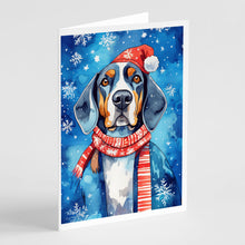 Load image into Gallery viewer, Black and Tan Coonhound Christmas Greeting Cards - Blank Note Cards – 8-Pack of Artist-Designed Cards with Envelopes